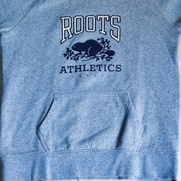 Roots Kids Athletics hoodie boys size XL blue and grey graphic design - Picture 7 of 10